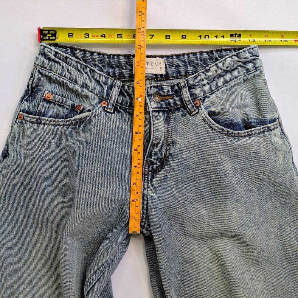 Motel Denim Jeans Womens W 28 L 34 Blue Wide Leg 100% Cotton Low Rise Rigid - Picture 7 of 11